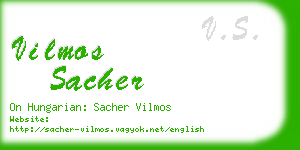 vilmos sacher business card